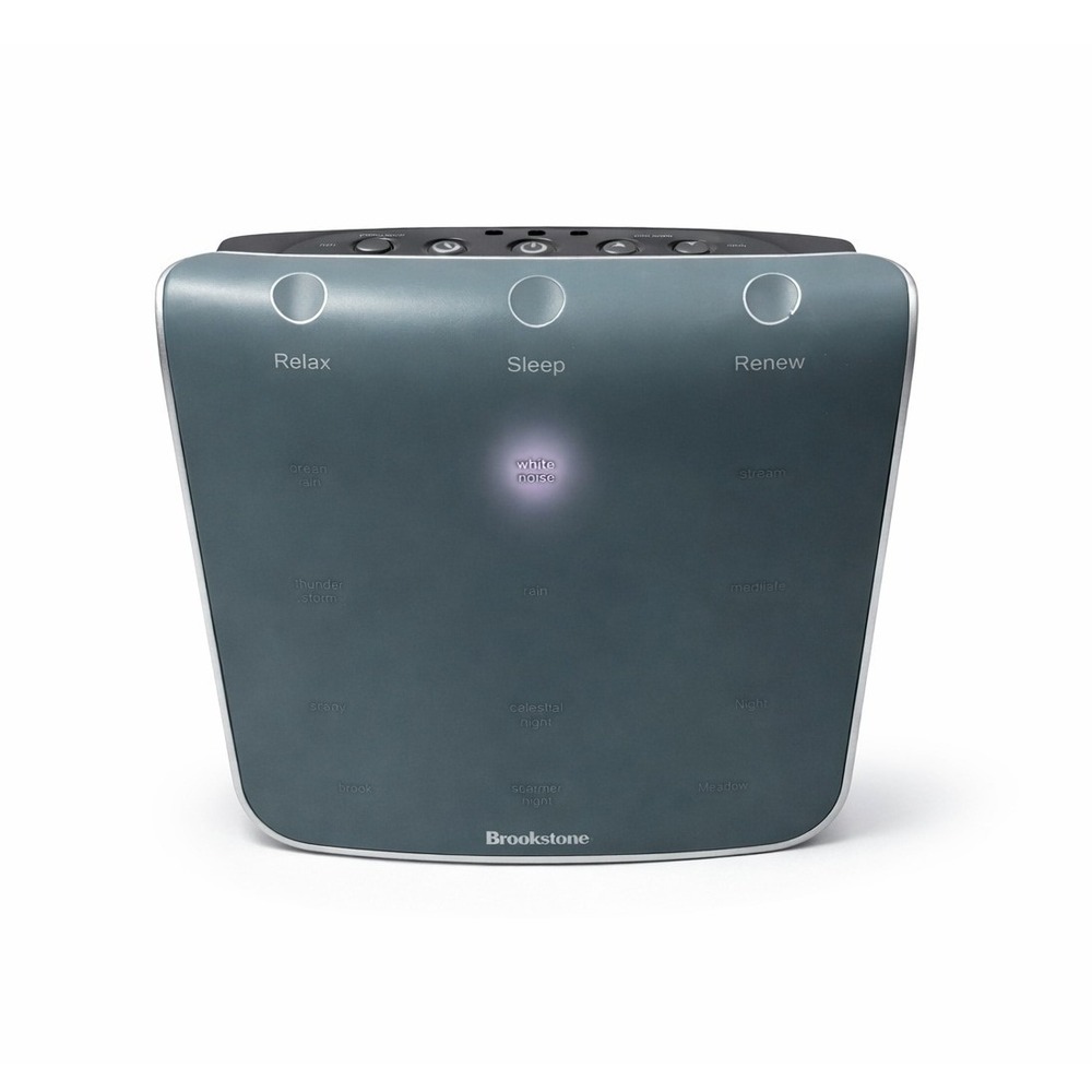 Brookstone Sound Mixer‎ White Noise Machine Sleep Relax Renew Timer Dark Grey
